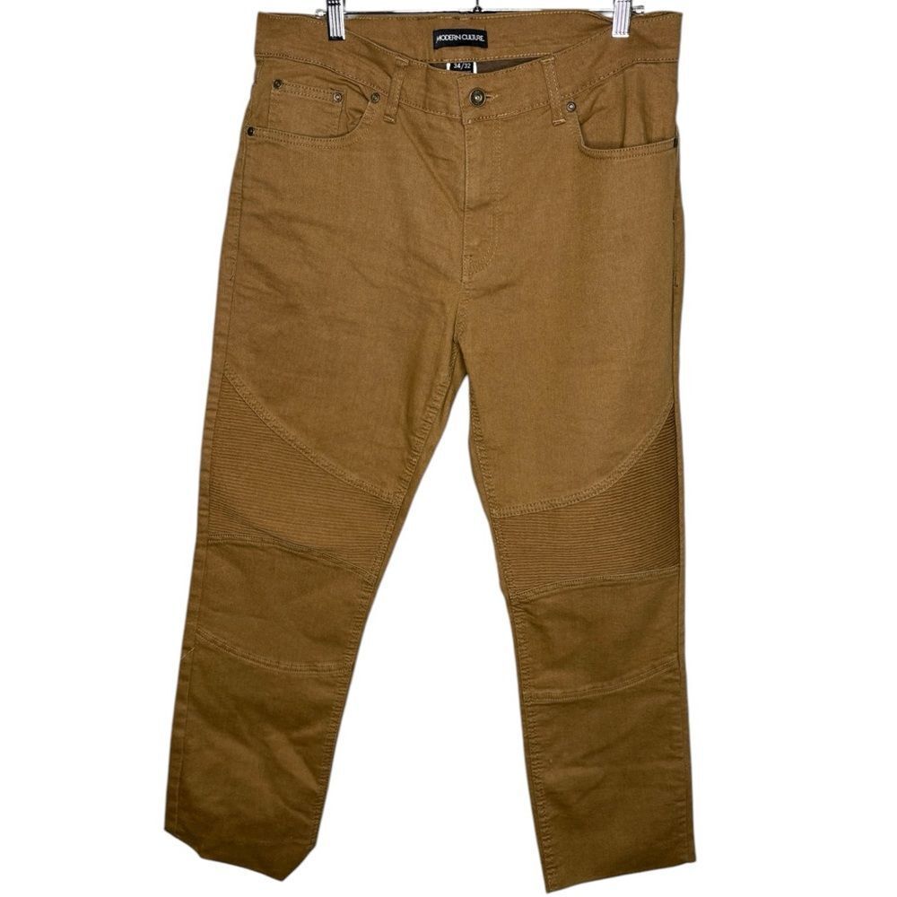 Modern Culture Mens Moto Stretch Taper Fit Pants Size 34 32